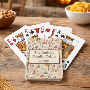 Familien-Geschenk Waldgemütliche Hütte Personalisi Spielkarten