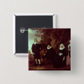 Familien-Gruppe in einer Landschaft Button (Vorne & Hinten)
