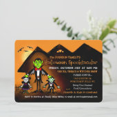 Familien-Halloween-Kostüm-Party Einladung (Stehend Vorderseite)
