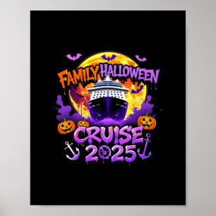 Familien-Halloween-Kreuzfahrt 2025 Gruselige passe Poster