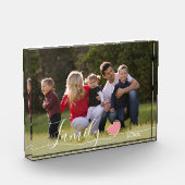 Familien-Herz-Skript überlagerte | horizontales Fotoblock (Links)