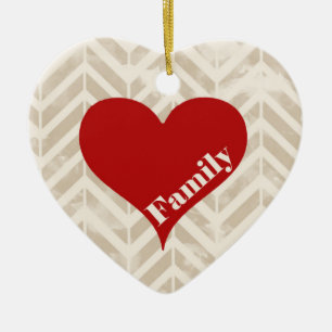 Familien-Herz-Verzierung Keramik Ornament
