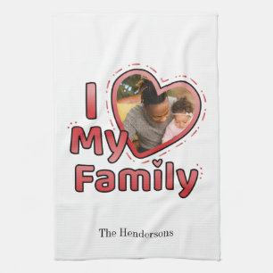 Familien individuelles Foto Geschirrtuch