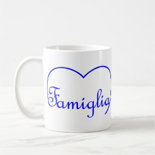 Familien Italienisches Familienherz Blau Kaffeetasse
