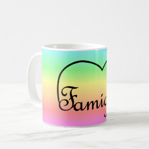 Familien Italienisches Familienherz Regenbogen Kaffeetasse