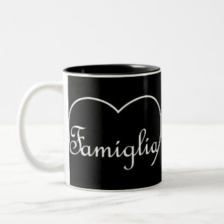 Familien Italienisches Familienherz Weiß Zweifarbige Tasse