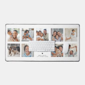 Familien-Kalligrafie | 9er Foto-Collage personalis Schreibtischunterlage (Tastatur & Maus)