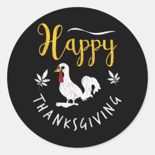 Familien-Kinder-Passende Happy Thanksgiving-Pyjama Runder Aufkleber