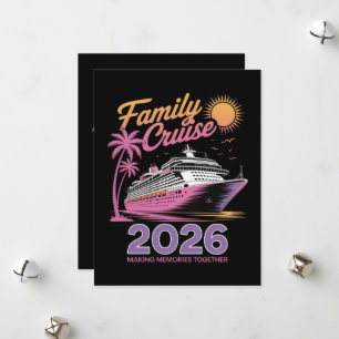 Familien-Kreuzfahrt-Truppe 2026 Urlaub passende Re Feiertagskarte