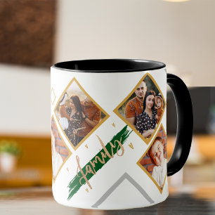 Familien-Mehrfach-Fotocollage Herz Schrift Kaffee Tasse