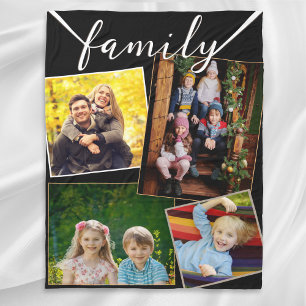 Familien-Mehrfach-Fotogalerie-Collage stilvoll mod Fleecedecke