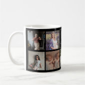 Familien-Mehrfachfoto schwarz-weiß monogrammiert Kaffeetasse (Links)