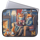 Familien-Monogramm des gemütlichen Fuchses Laptopschutzhülle (Vorderseite)