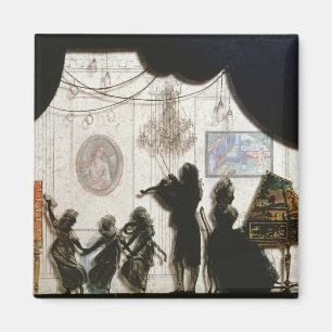 Familien-musikalische Szene, Silhouette (schwarze Magnet