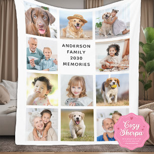 Familien-Personalisierte Moderne 11 Bilder Collage Sherpadecke