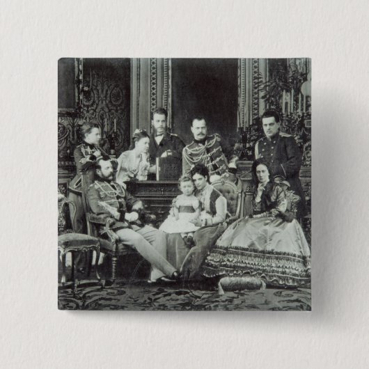 Familien-Porträt des Kaisers Alexander II Button (Vorderseite)