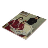 Familien-Porträt eines Jungen und seiner zwei Fliese (Seite)