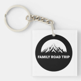 Familien-Roadtrip-Berge-Logo Schlüsselanhänger
