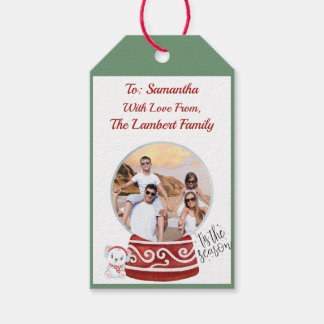 Familien-Schneekugel Geschenkanhänger