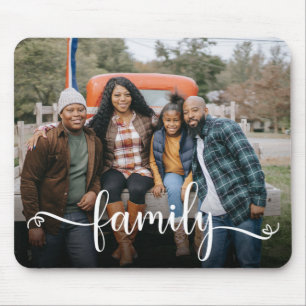 Familien Schrift Foto  Mousepad