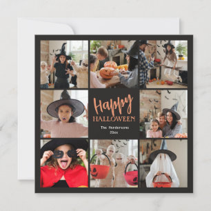 Familien Schrift Happy Halloween 10 Foto Karte