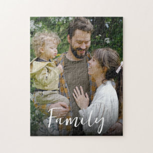 Familien-Schriftart Schriftzug Individuelle Fotos Puzzle