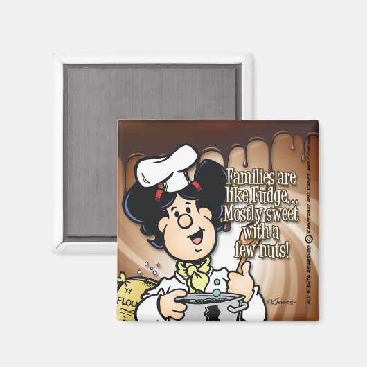Familien sind wie Fudge Magnet (Vorderseite/Rückseite)