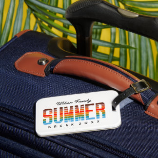 Familien-Sommerferien-Sonnenuntergangsstrand  Gepäckanhänger