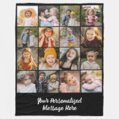 Familien-Text Moderner Individueller 16-Foto-Colla Fleecedecke (Vorderseite)