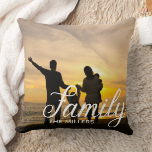 Familien-Text-Overlay-Typografie Kissen