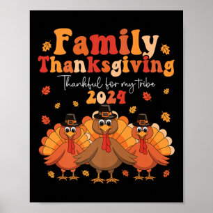 Familien Thanksgiving 2024 Dankbar Für Meinen Stam Poster