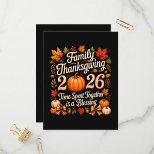 Familien Thanksgiving 2026 Thanksgiving Crew Einladungspostkarte