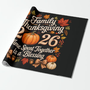Familien Thanksgiving 2026 Thanksgiving Crew Geschenkpapier