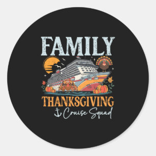 Familien Thanksgiving Kreuzfahrt Gruppe Truthahn p Runder Aufkleber