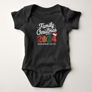 Familien-Weihnachten 2024 passendes Outfit Xmas Sq Baby Strampler