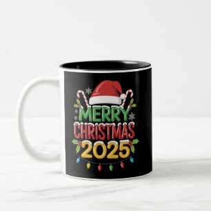 Familien-Weihnachten 2025 Crew-Gruppe passende Fam Zweifarbige Tasse