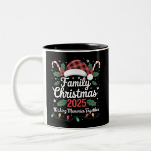 Familien-Weihnachten 2025 Crew-Gruppe passende Fam Zweifarbige Tasse