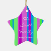 Familien-Weihnachten in Grünem und in Lila Keramikornament (Rechts)