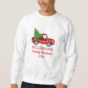 Familien-Weihnachten Vintage-LKW Personalisiert Sweatshirt