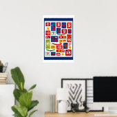 Familien-Weihnachts-Countdown-Weihnachts-Adventska Poster (Heimbüro)