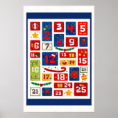 Familien-Weihnachts-Countdown-Weihnachts-Adventska Poster (Vorne)