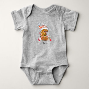 Familien-Weihnachts-Crew-Lebkuchen-Buchstabe E Jun Baby Strampler