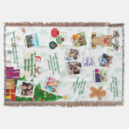 Familien-Weihnachts-Erinnerungen Foto-Collage Decke