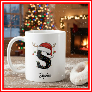 Familien-Weihnachts-Geweih-Santa-Hut FOTO Kaffeetasse