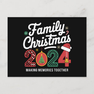 Familien-Weihnachts-Outfit 2024 passende Xmas-Squa Postkarte