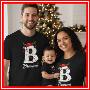 Familien-Weihnachts-T-Shirt mit monogrammierten Re T-Shirt