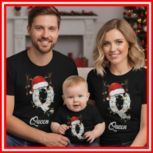 Familien-Weihnachts-T-Shirt mit monogrammierten Re T-Shirt