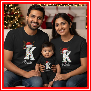 Familien-Weihnachts-T-Shirt mit monogrammierten Re T-Shirt