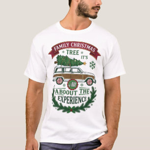 Familien-Weihnachtsbaum-Station-Wagen-Kiefer-Kranz T-Shirt