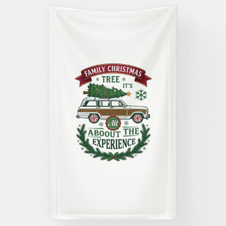 Familien-Weihnachtsbaum-Station-Wagen-Tannen-Kranz Banner